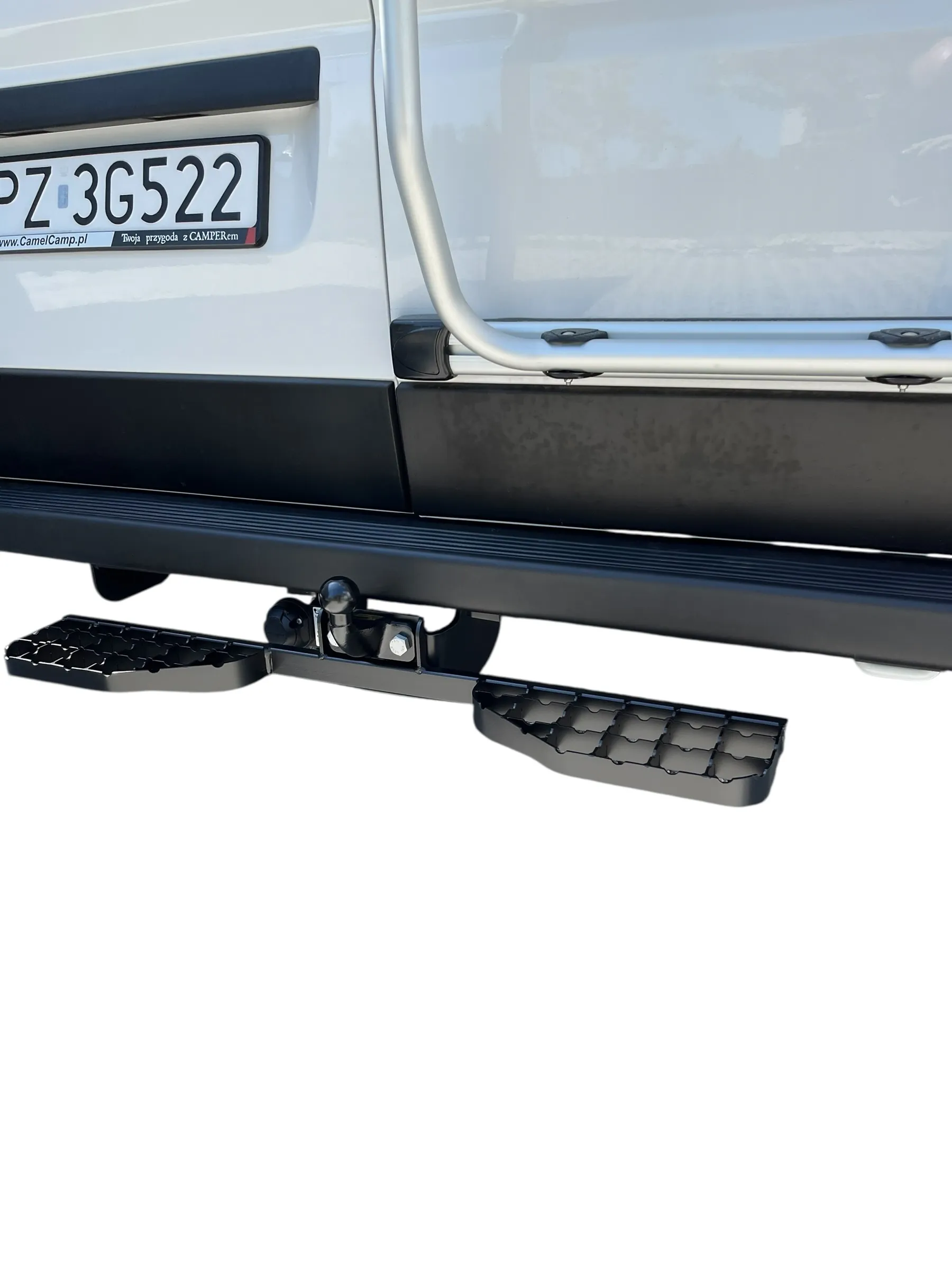 Doppelte Trittstufe für Anhängerkupplung M16 - Hecktrittstufe für Kastenwagen, Van und Camper – Bild 13
