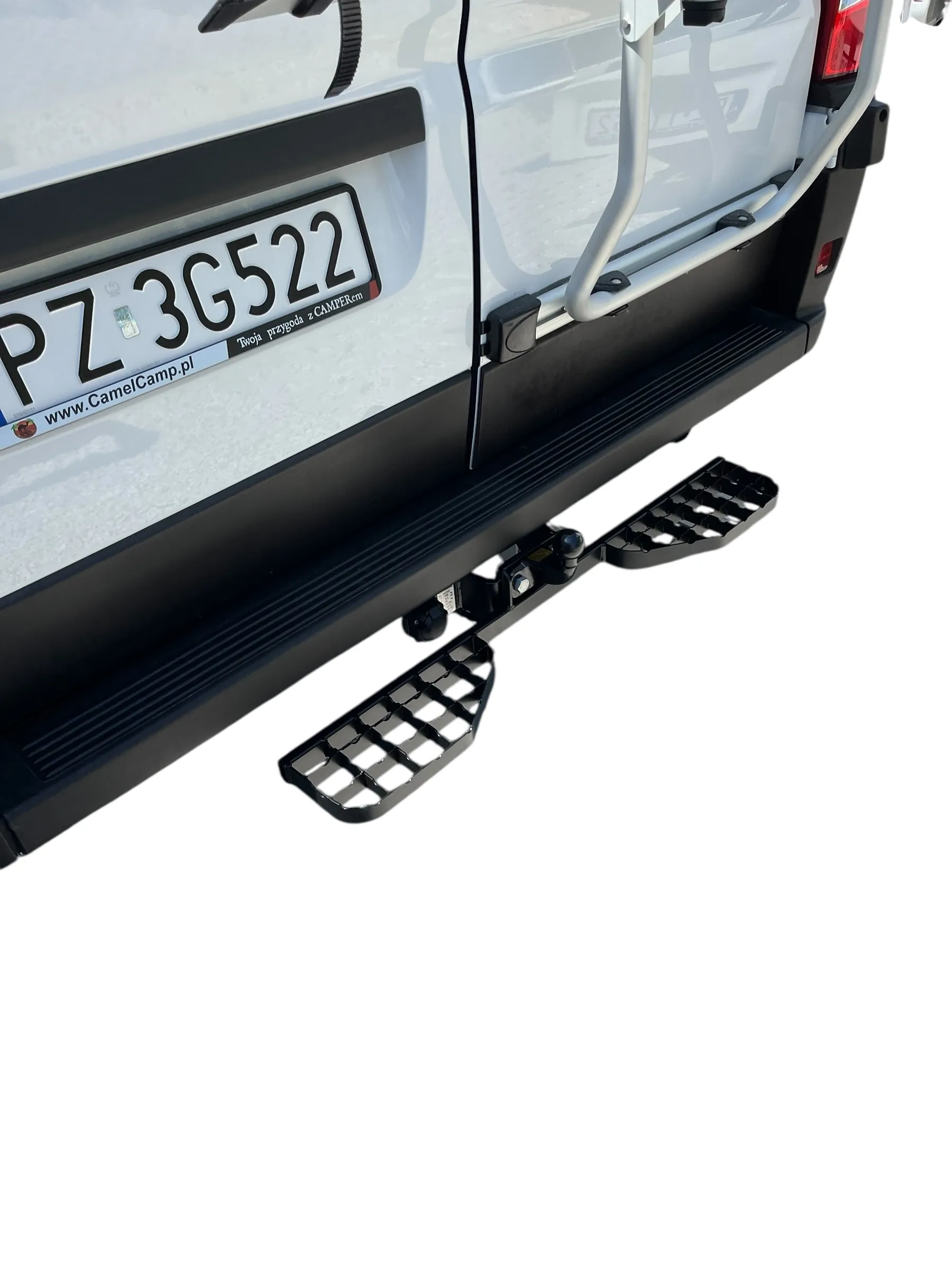 Doppelte Trittstufe für Anhängerkupplung M16 - Hecktrittstufe für Kastenwagen, Van und Camper – Bild 14