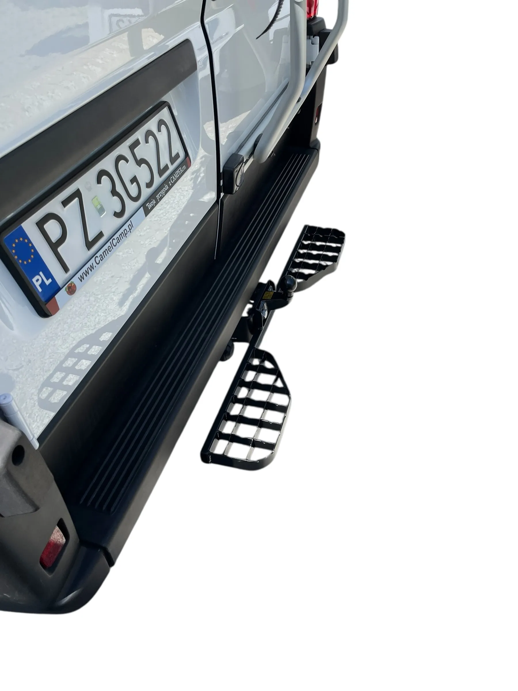 Doppelte Trittstufe für Anhängerkupplung M16 - Hecktrittstufe für Kastenwagen, Van und Camper – Bild 15