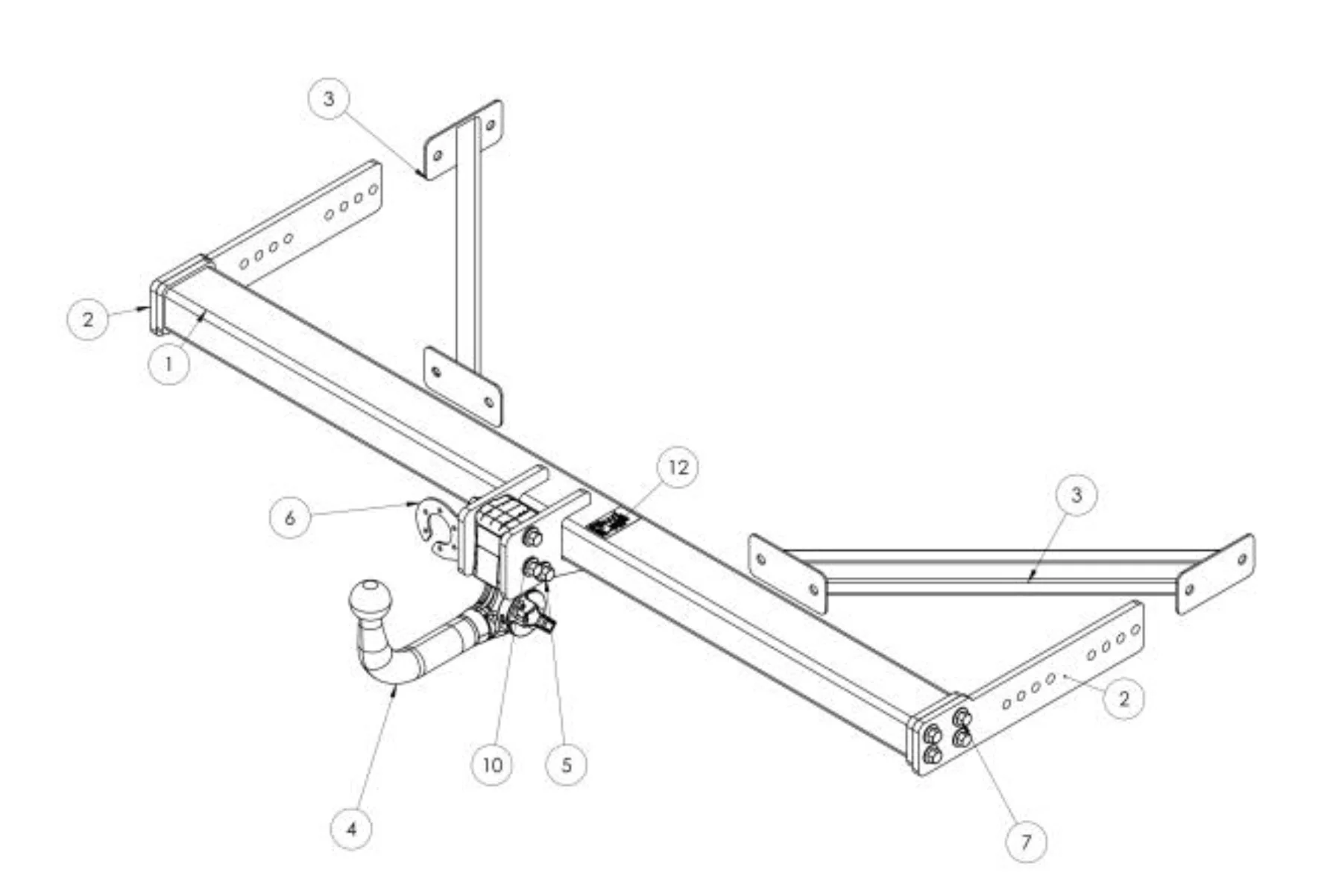 Abnehmbare Anhängerkupplung AL-KO für Wohnmobil - Fiat Ducato / Mercedes Sprinter, Rahmenbreite 1289 mm